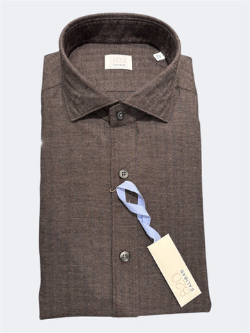 CALIBAN CAMICIA IN FLANELLA TESTA DI MORO