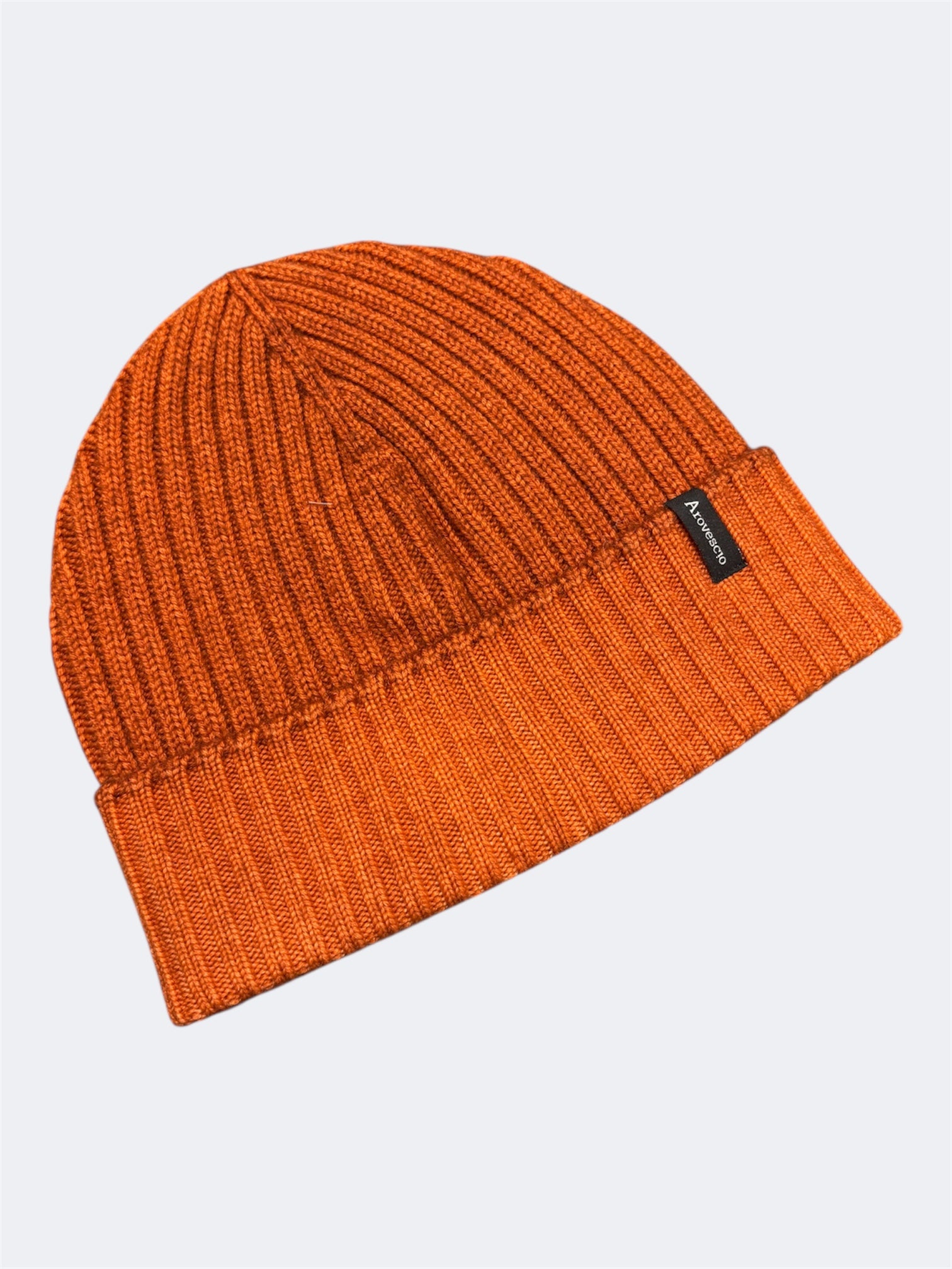 AROVESCIO CAPPELLO IN LANA MERINO EXTRAFINE OLD ARANCIO